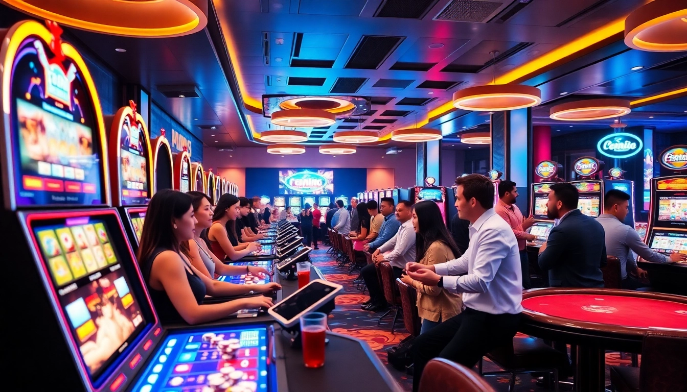 Experience the excitement of fenix168 with vibrant online casino games, players enjoying slots and poker.