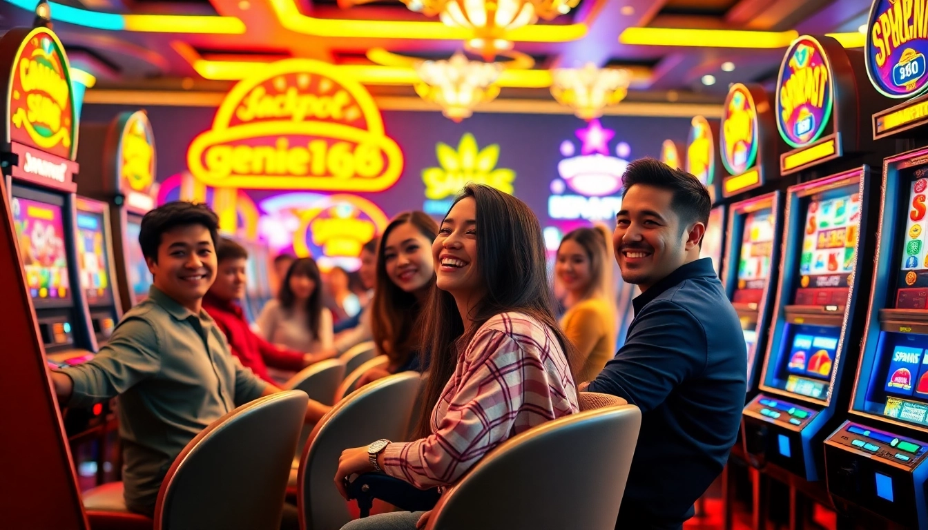 Experience the thrill of winning at genie168 slot machines, filled with vibrant colors and excitement.