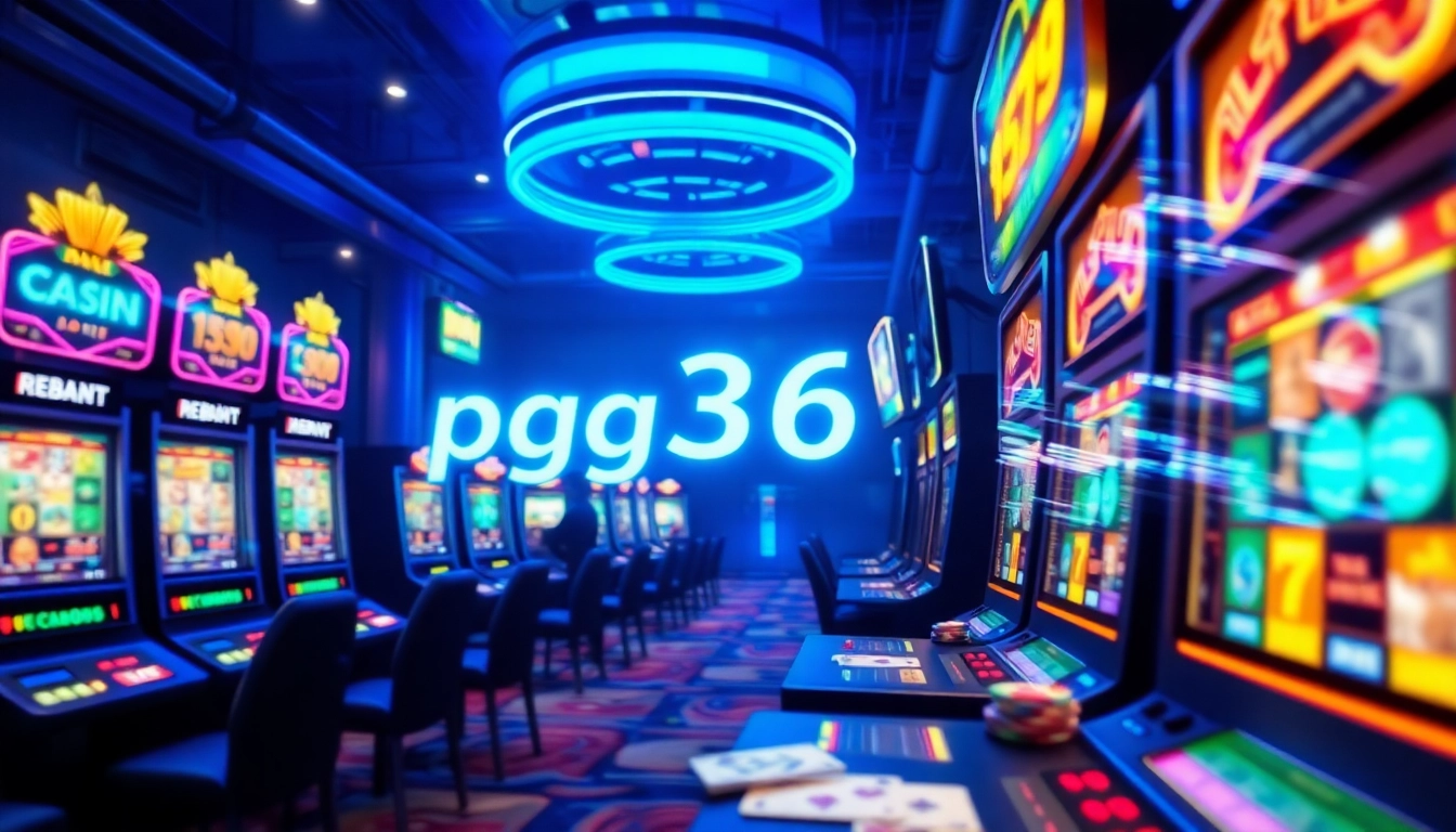 Experience the excitement of pgg369 in a vibrant online casino setting featuring dynamic slot machines.