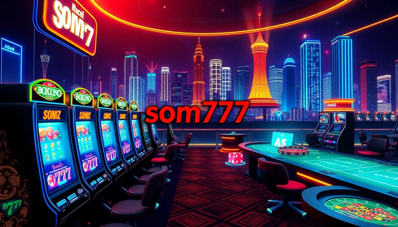 Explore the exhilarating world of online gaming with som777's exciting slot machines and vibrant casino atmosphere.