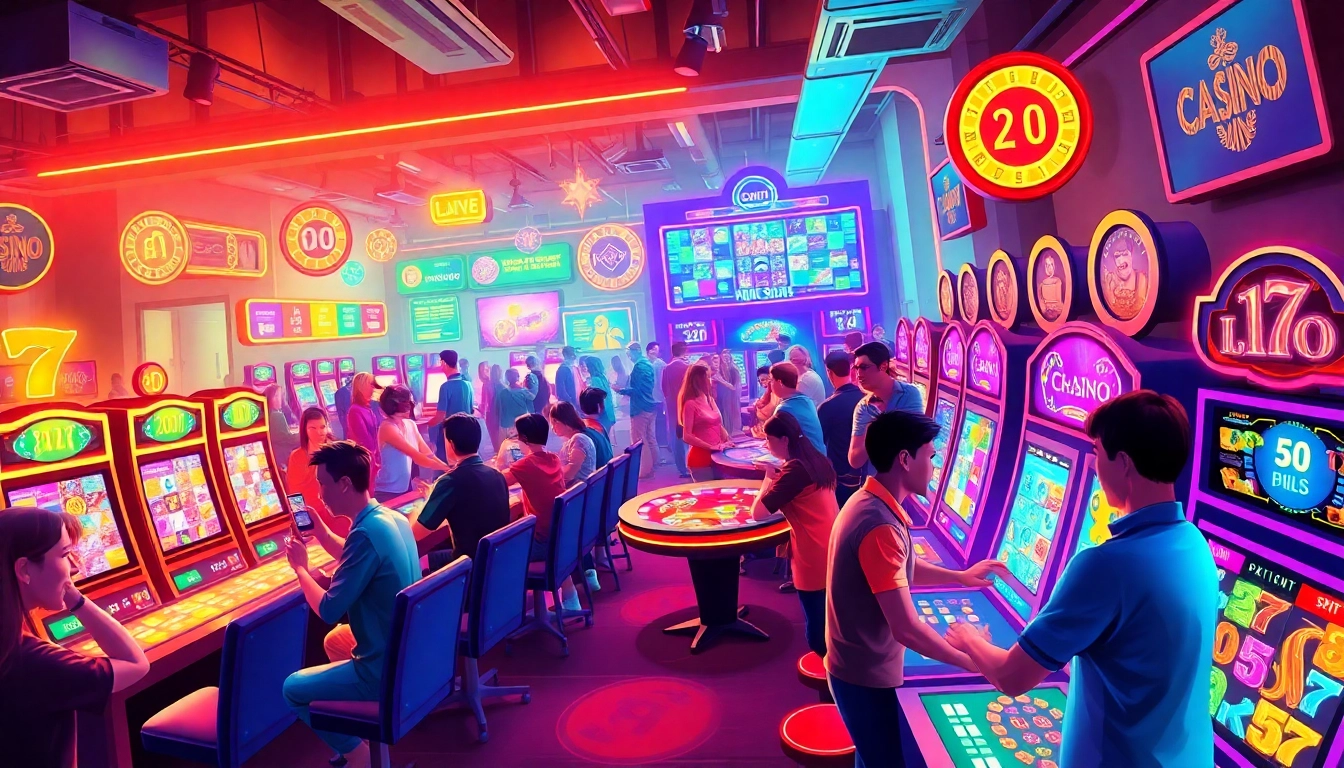 Players enjoying the vibrant atmosphere at https://deanmadonia.com/ online casino.