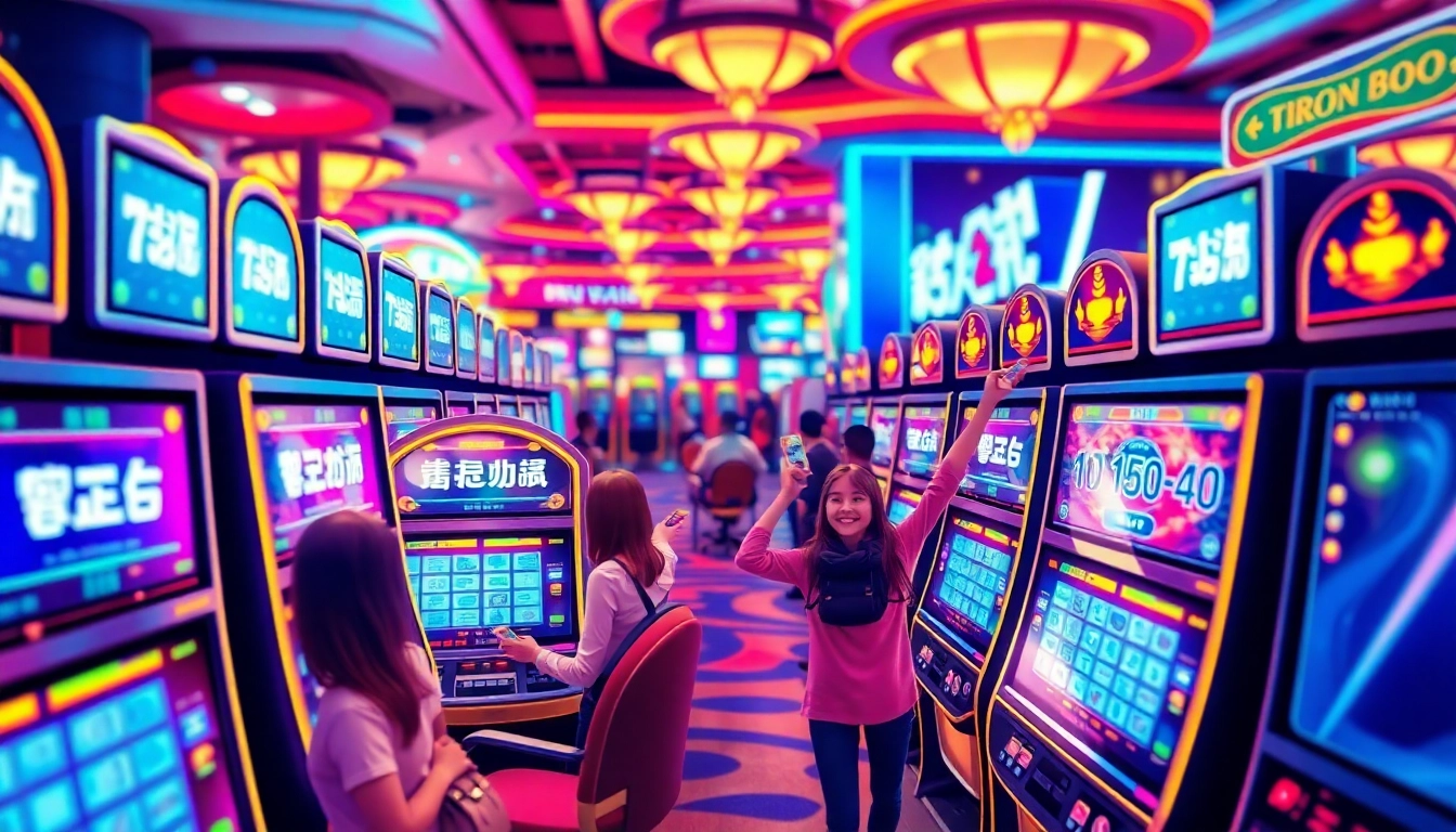 Engaging สล็อตเว็บตรง slot machines showcasing vibrant wins and excitement.