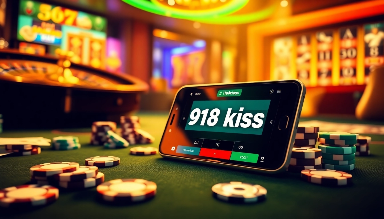 Experience the excitement of 918kiss as players engage with lively casino games on their mobile devices.