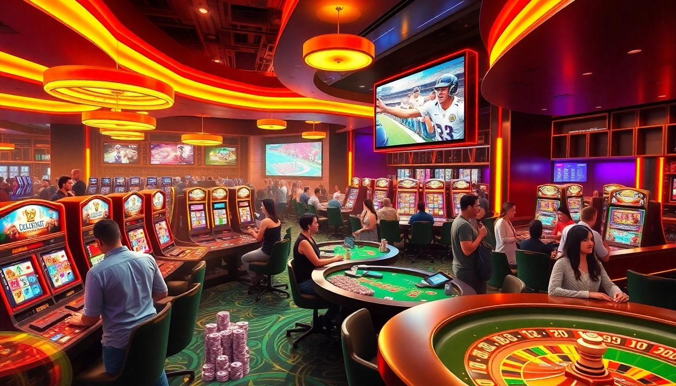 Experience the thrill of gameplay at Unlimit Casino, showcasing vibrant gaming activities and excited players.