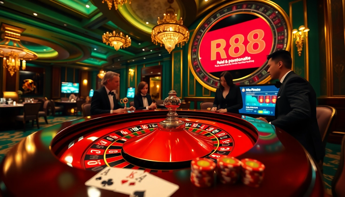 The excitement at nhà cái rr88's luxurious roulette table, with players eagerly awaiting their bets.