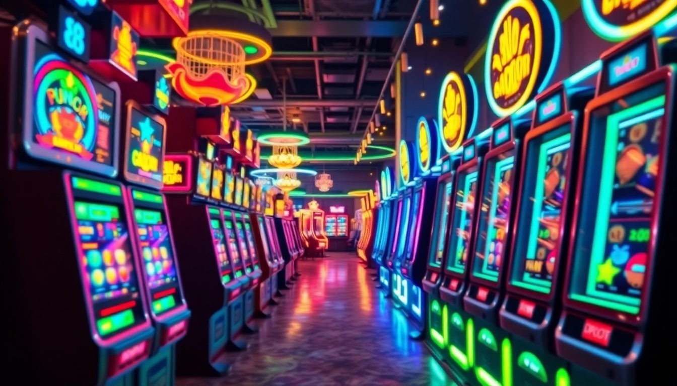 Explore the exciting world of Slot Gacor with vibrant, colorful machines and bright lights conveying high payouts.