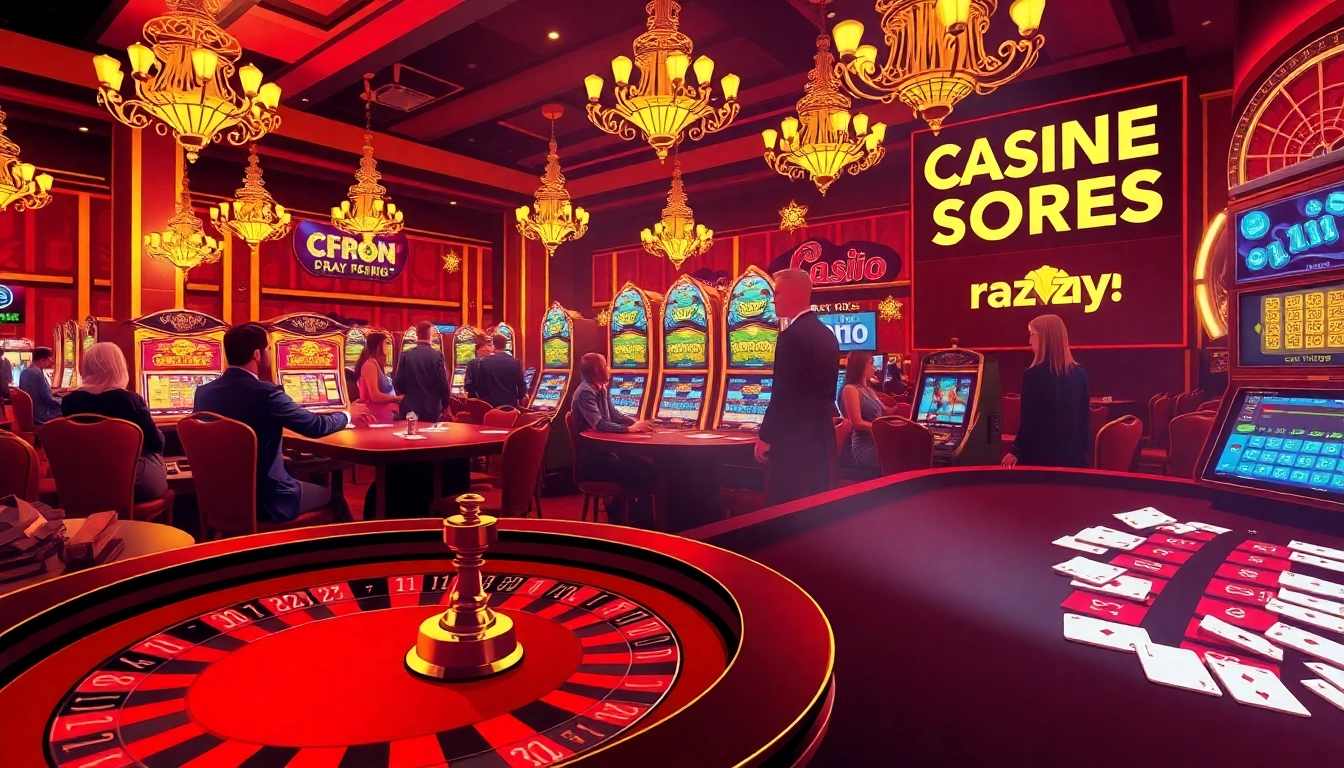 Players celebrating their wins at a casino, showcasing "casino scores crazy time" at roulette and slot machines.