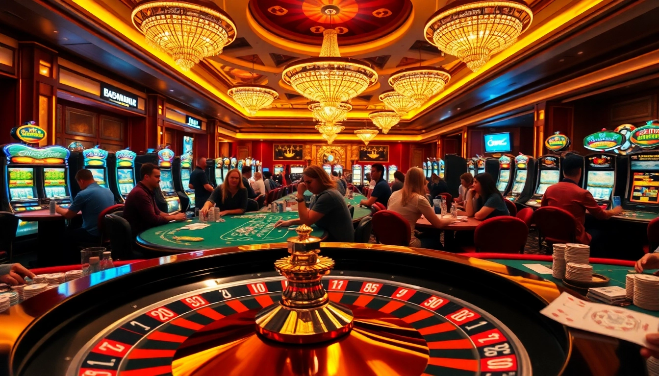 Experience excitement at the casino with tylekeouytin.com featuring players at roulette and poker tables.