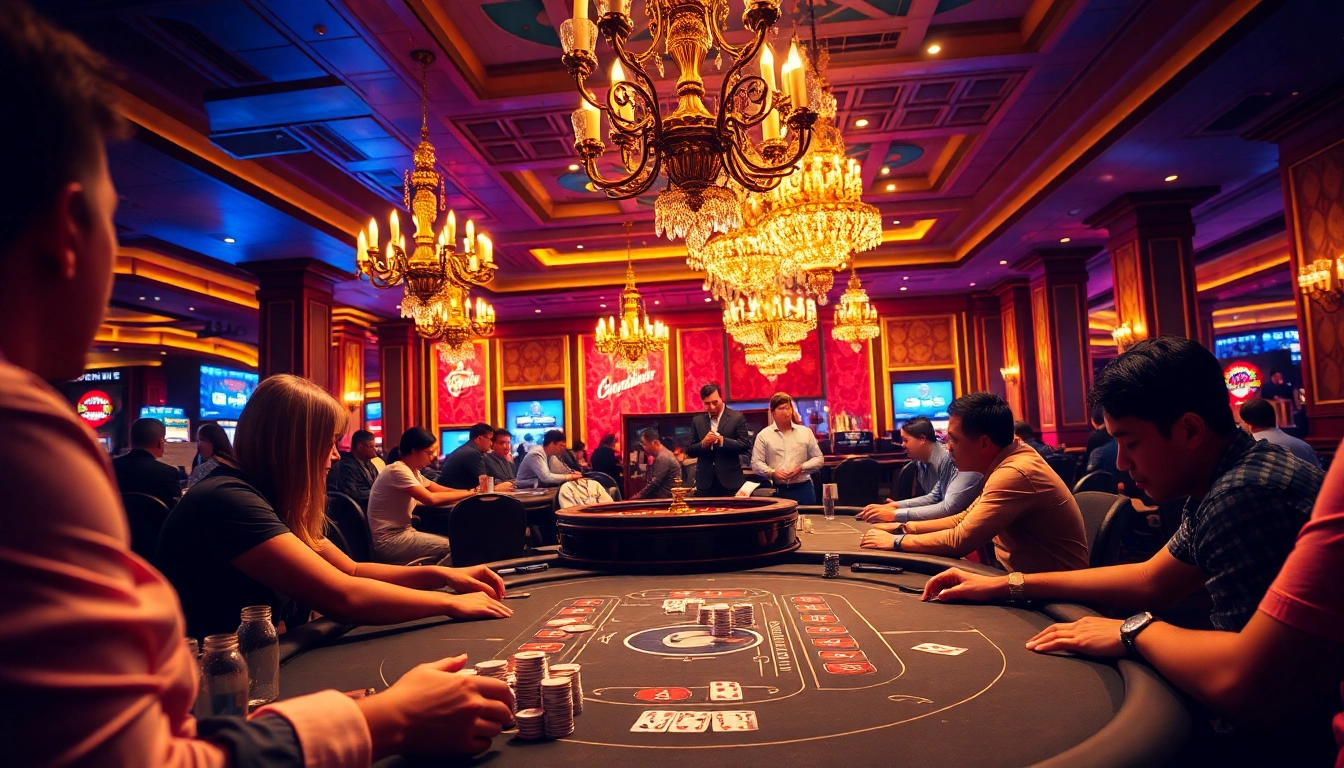 Exciting poker game at 78winni net casino with vivid poker chips and cards.
