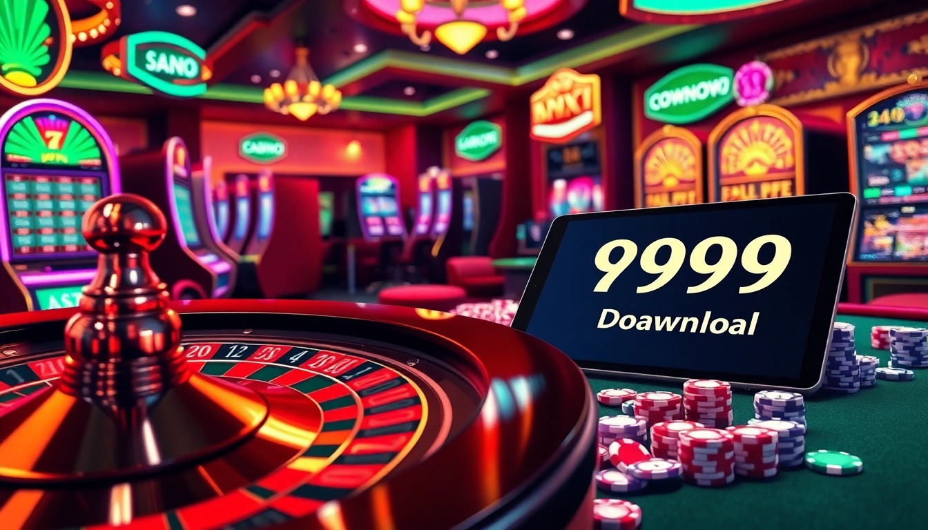 Get started with Y999 Game Download and explore vibrant casino activities featuring roulette and poker tables.