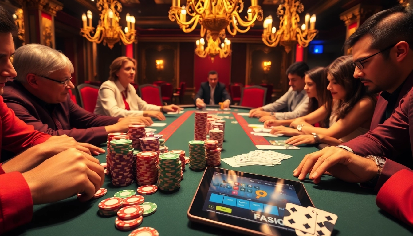 Engage with a lively poker game scene reflecting 'porn ai chat' fantasies through vibrant casino elements.